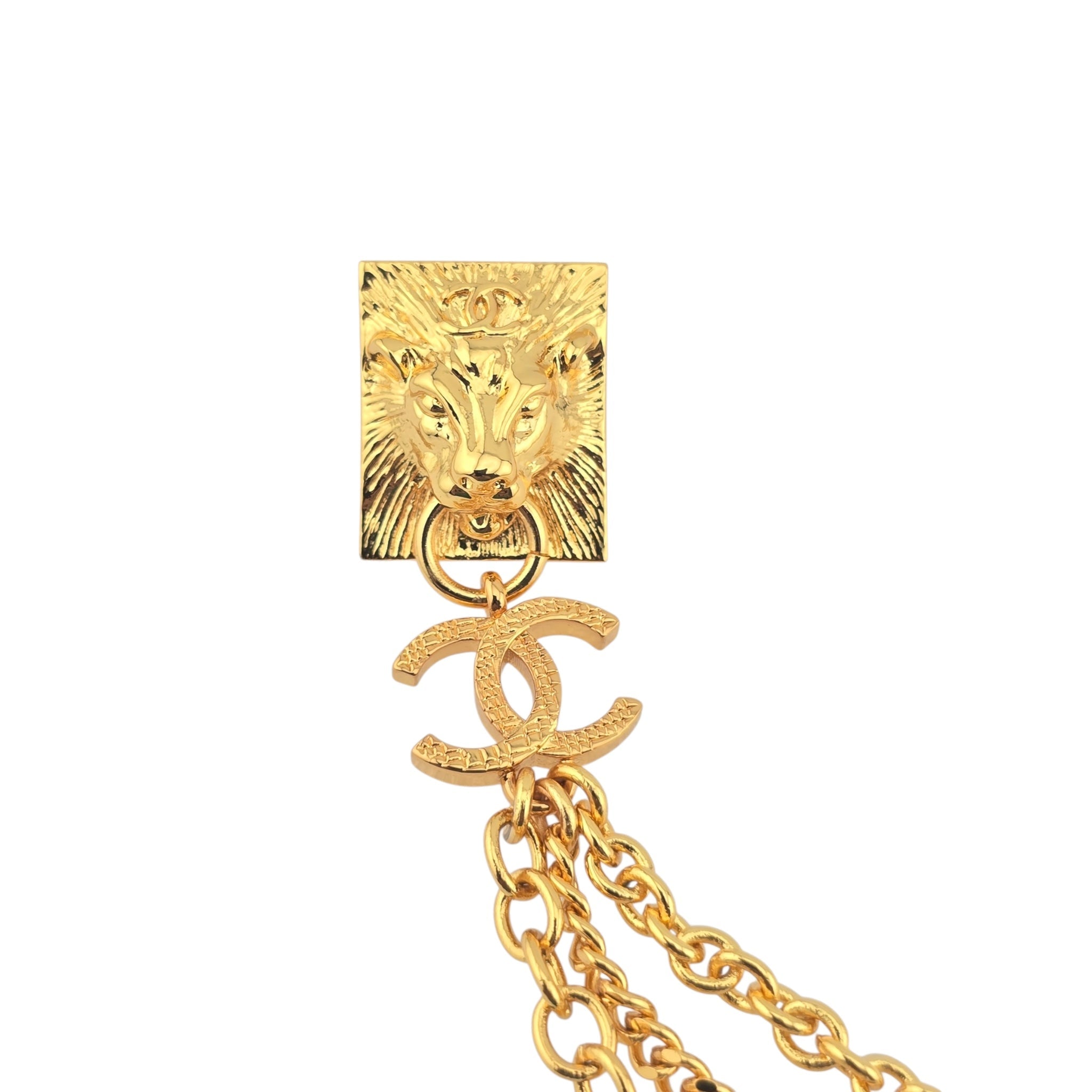 Chanel Gold Lion Chain Brooch 2022 CHANEL
