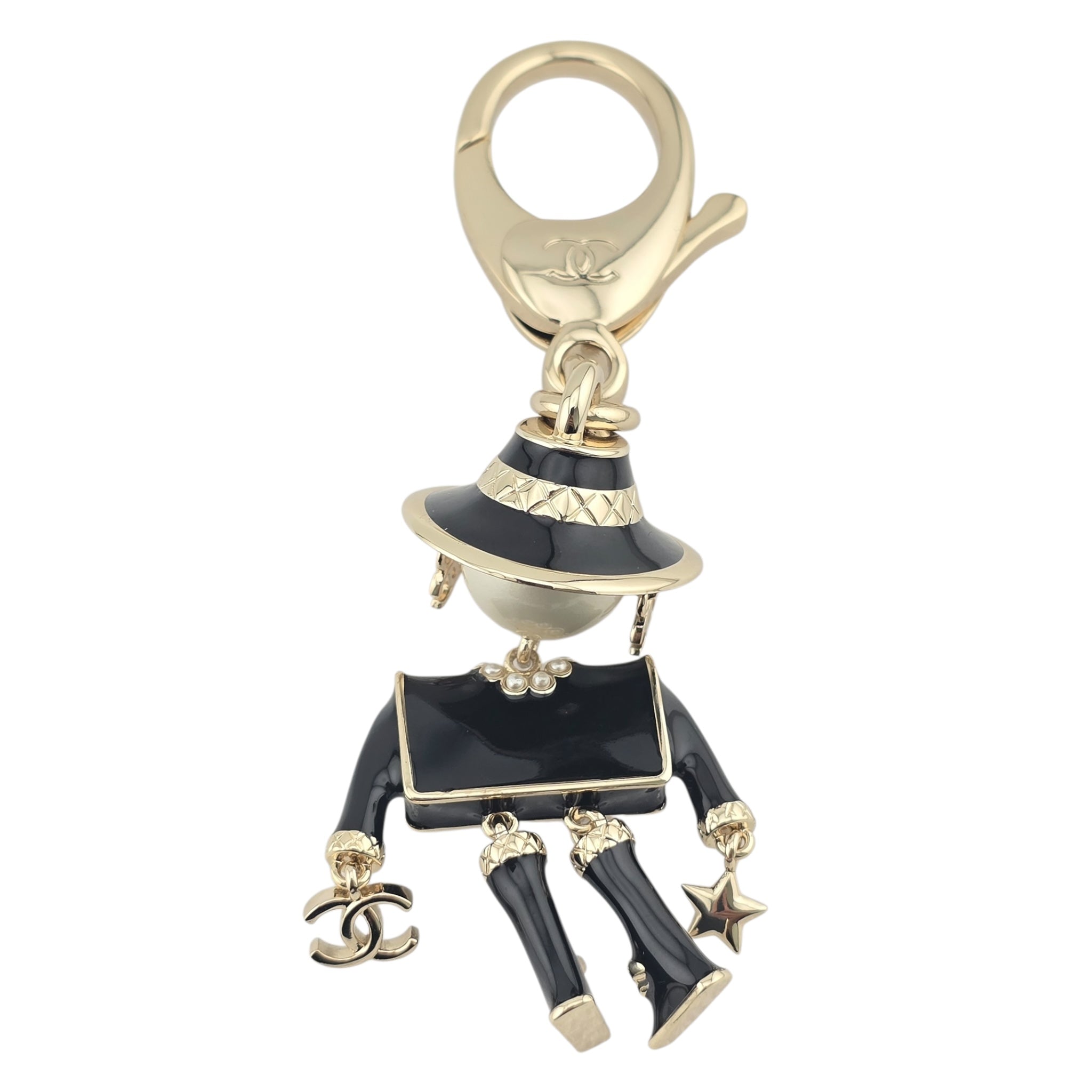 Chanel CC Robot Black Key Ring Bag Charm 25B CHANEL