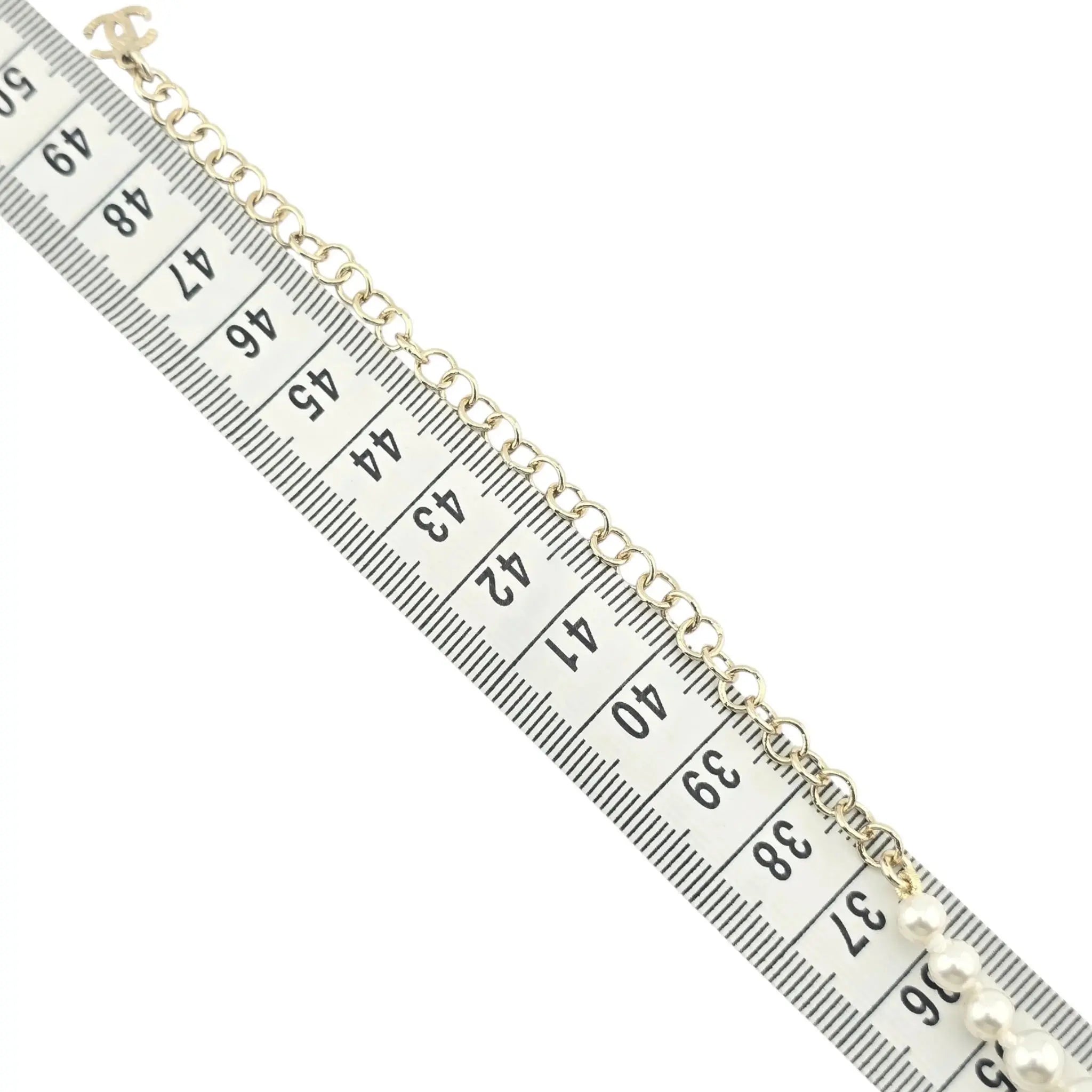 Chanel CC Faux Pearl Gold Necklace 2025 CHANEL