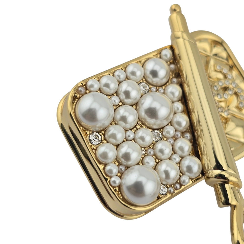 Chanel CC Gold Pearl Brooch 2025 CHANEL