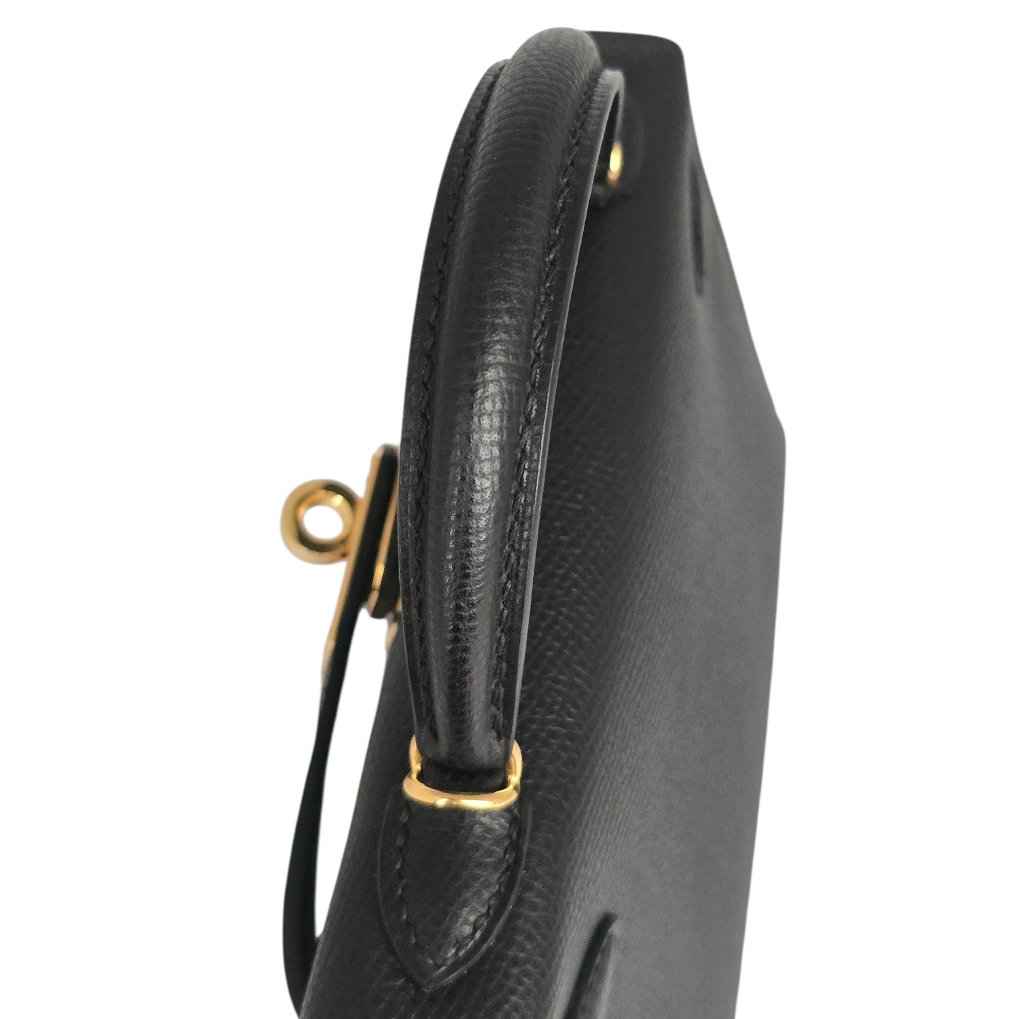 Hermes Mini Kelly II Epsom Noir Gold Hardware Bag HERMES