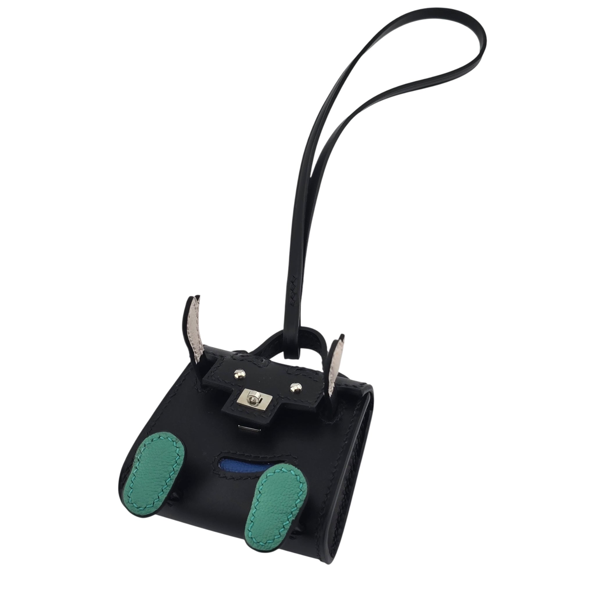 Hermes Quelle Idole Kelly Doll Bag Charm Noir Black