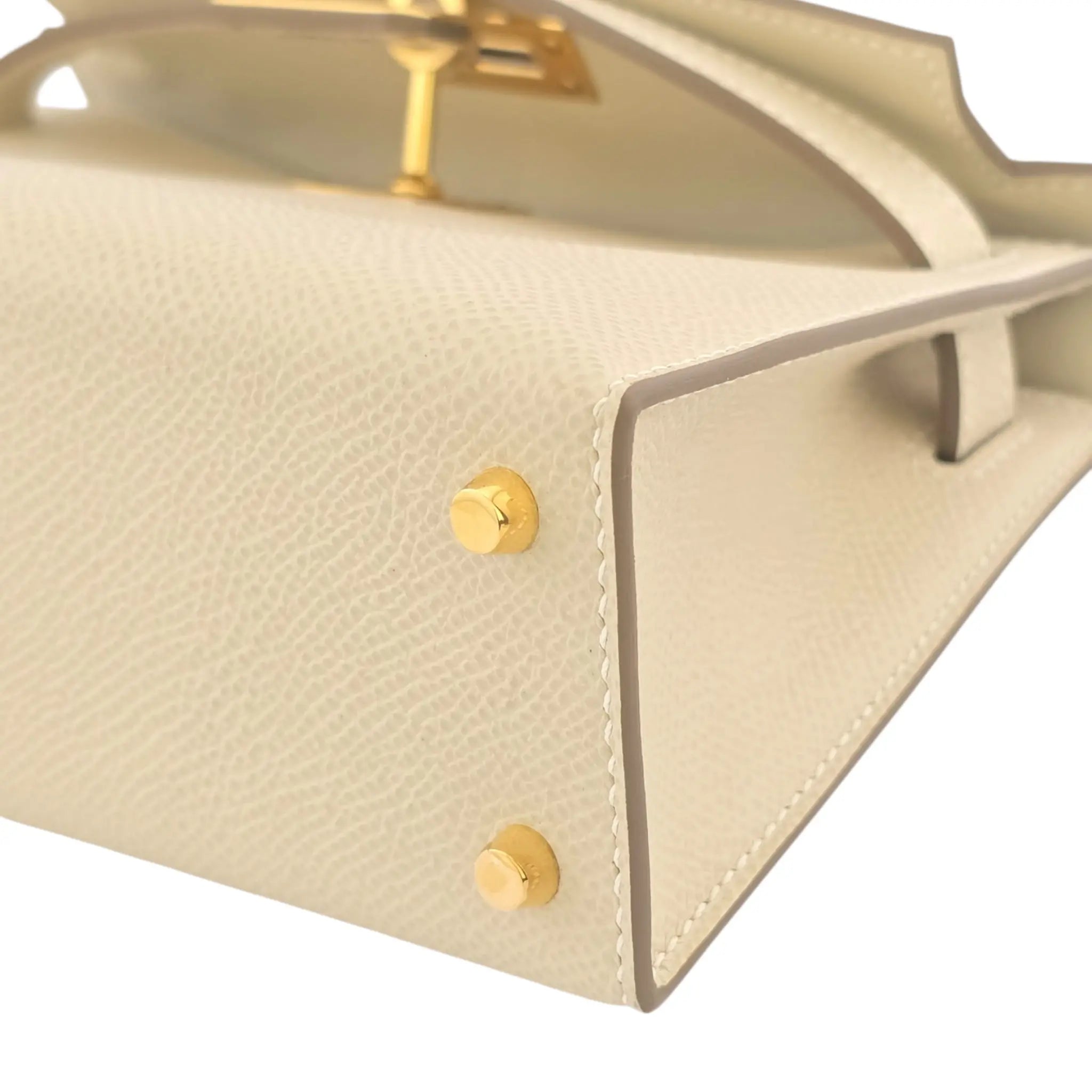 Hermes Mini Kelly II Epsom Craie Gold Hardware Bag HERMES