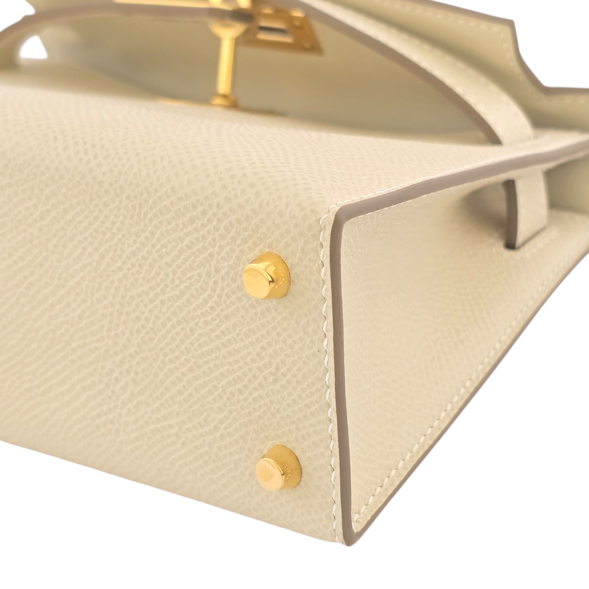 Hermes Mini Kelly II Epsom Craie Gold Hardware Bag HERMES