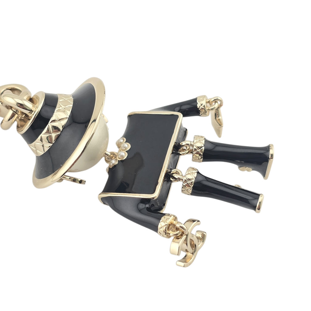 Chanel CC Robot Black Key Ring Bag Charm 25B CHANEL