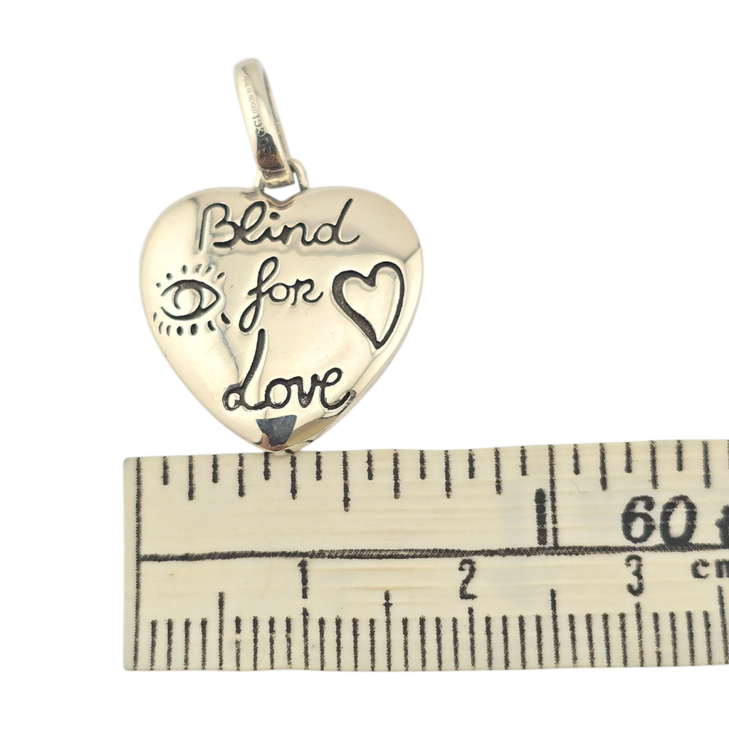GUCCI Blind For Love Heart Sterling Silver Necklace GUCCI