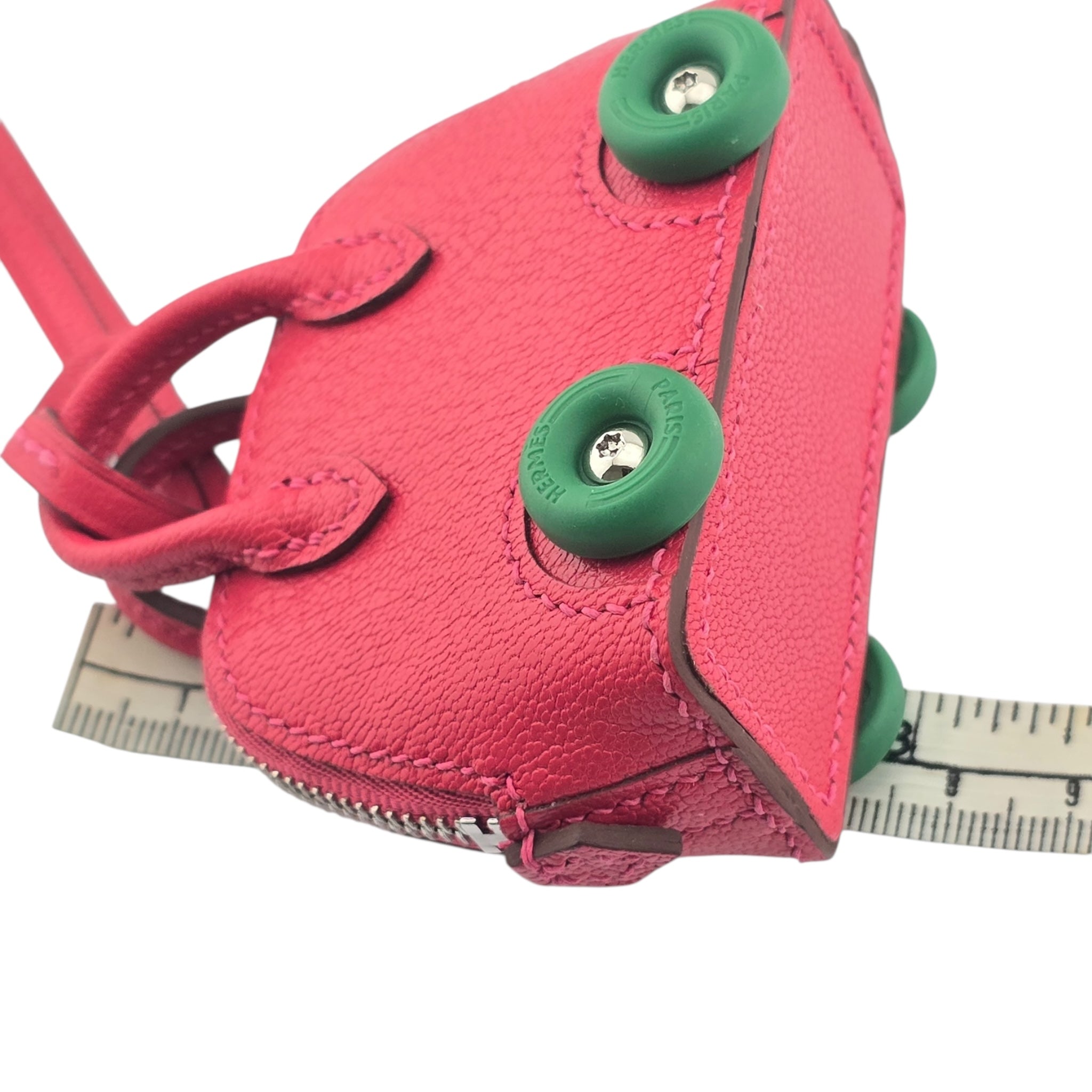 Hermes Bolide On Wheels Bag Charm Rose Extreme HERMES