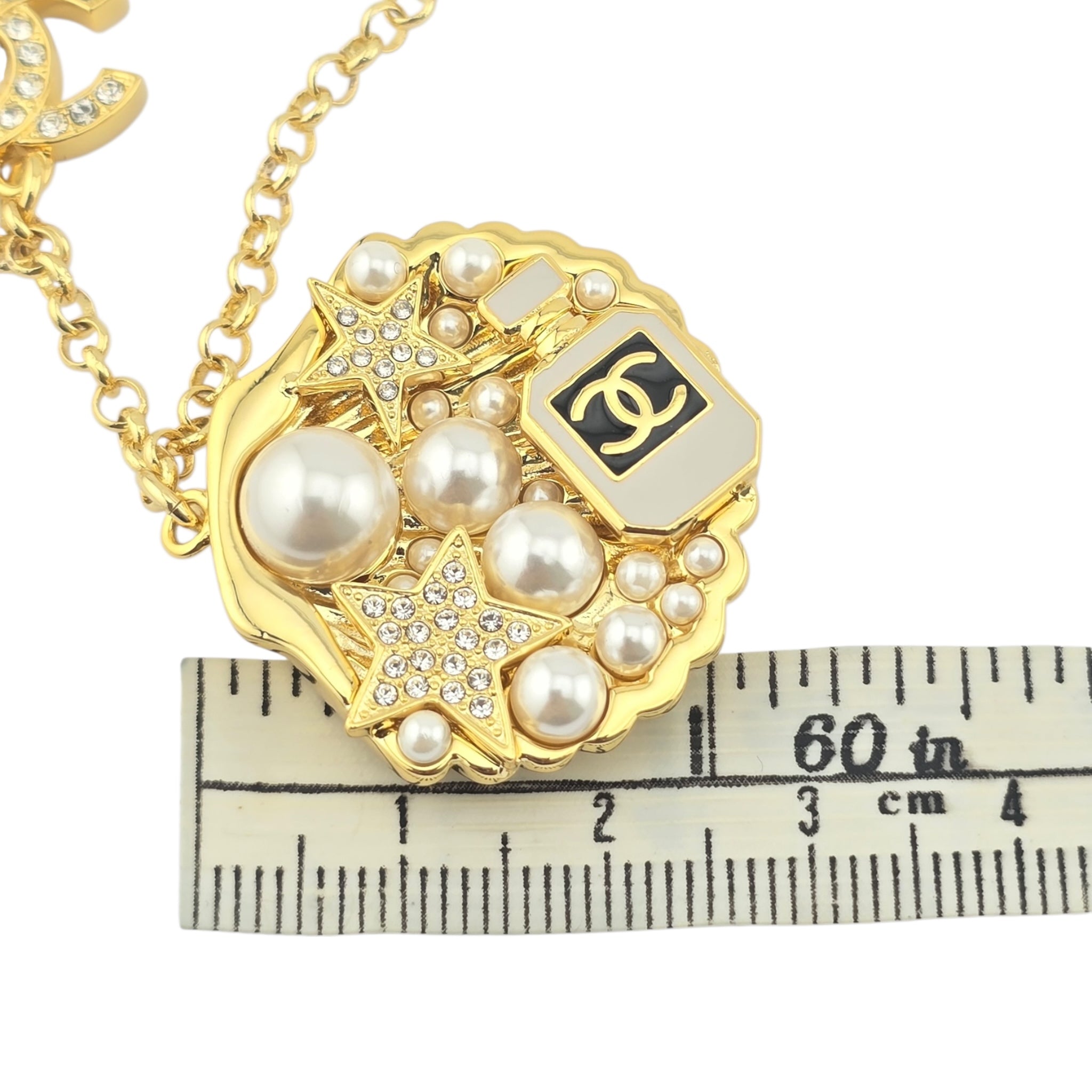 Chanel CC Shell Pendant Gold Necklace 2025 CHANEL