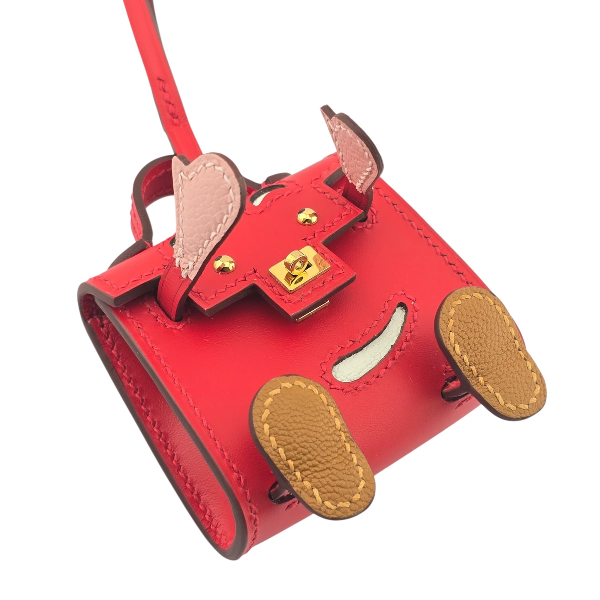 Hermes Quelle Idole Kelly Doll Bag Charm Sanguine