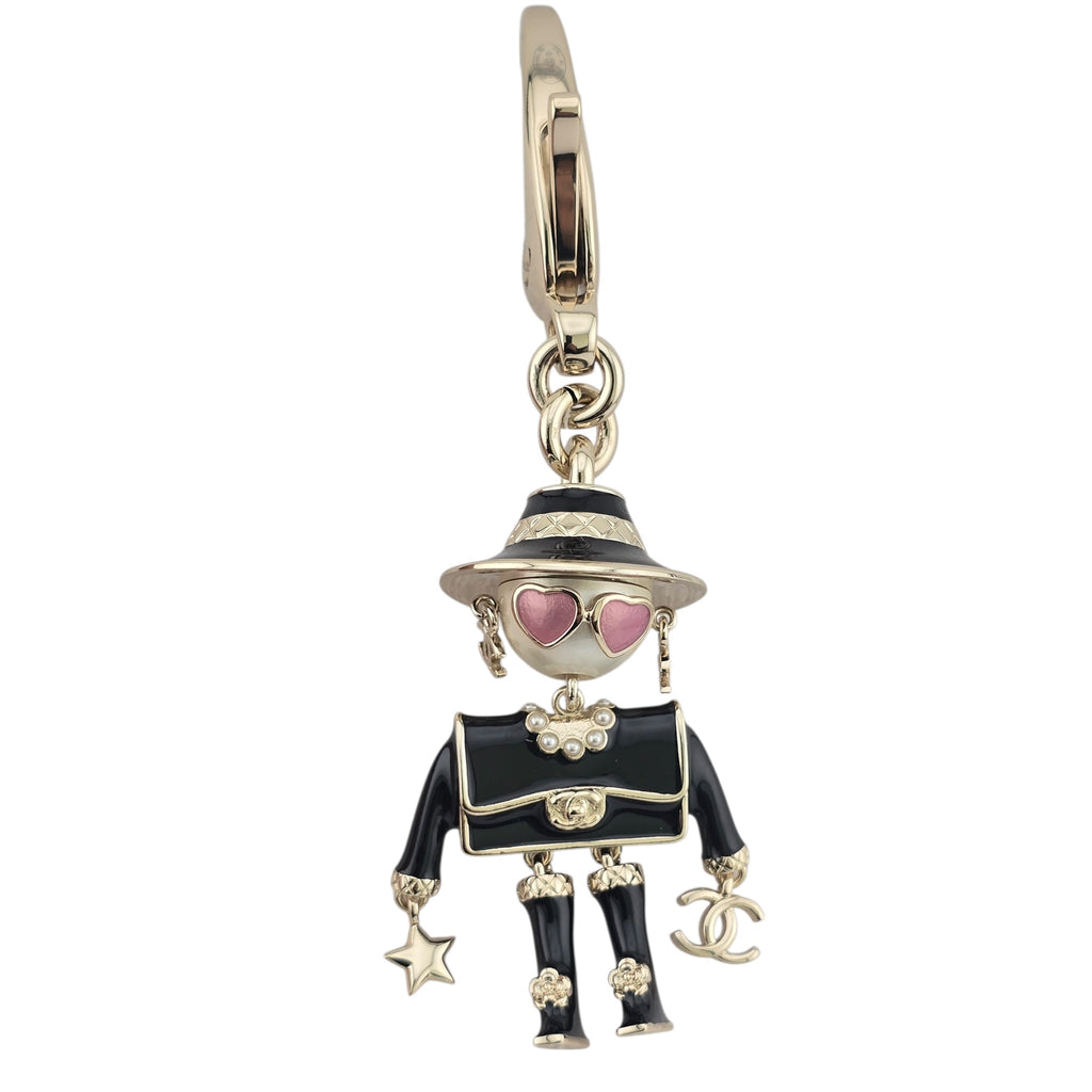 Chanel CC Robot Black Key Ring Bag Charm 25B CHANEL