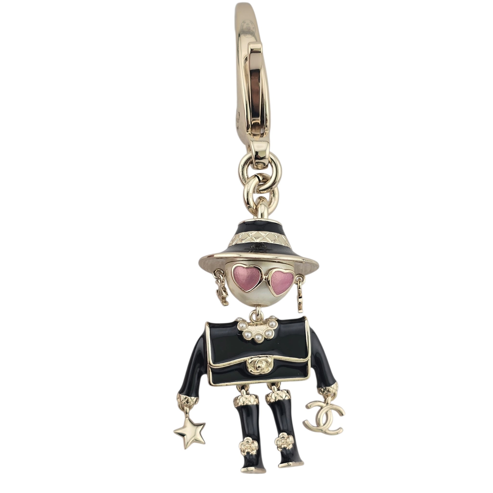 Chanel CC Robot Black Key Ring Bag Charm 25B CHANEL