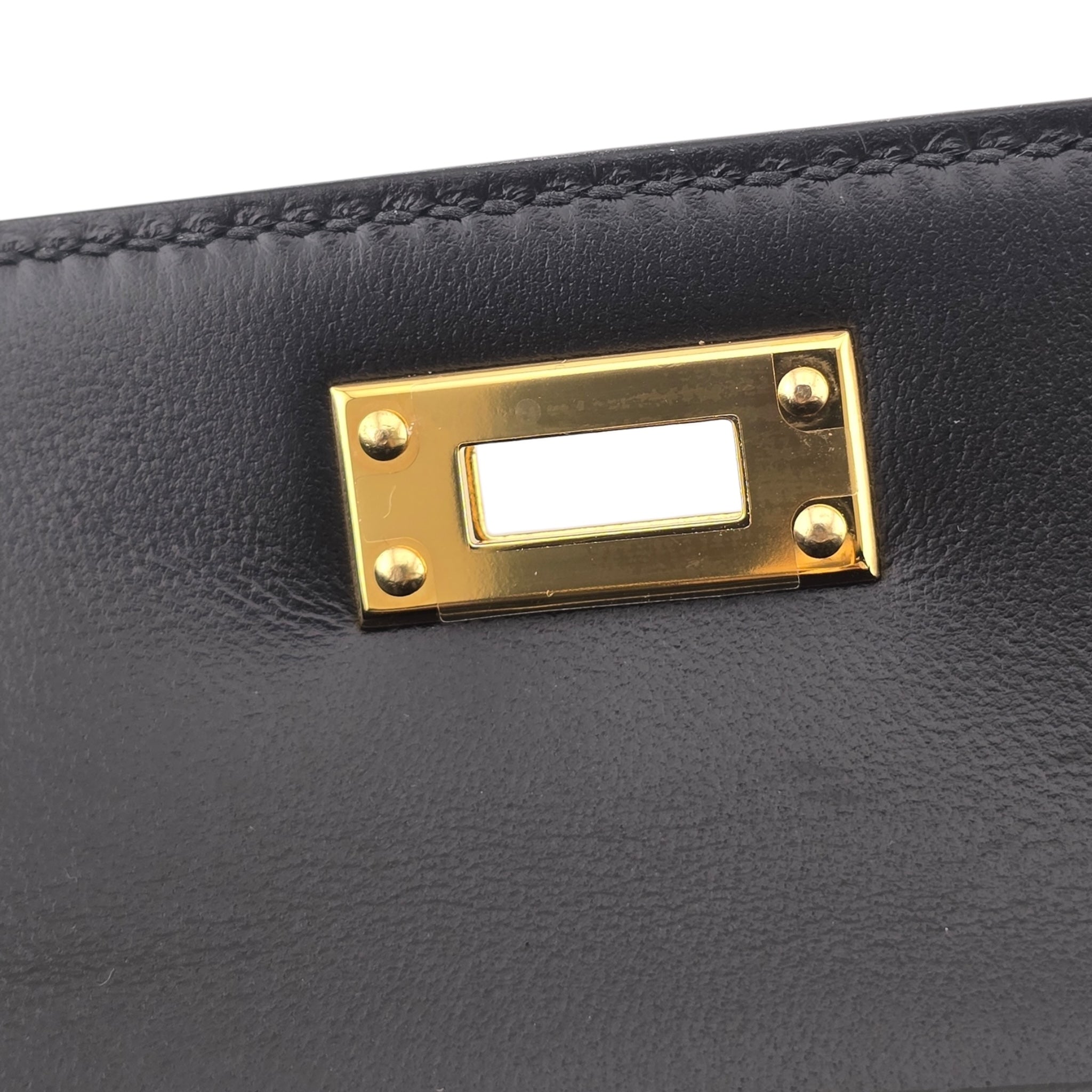 Hermes Mini Kelly II Chèvre Noir Gold Hardware HERMES