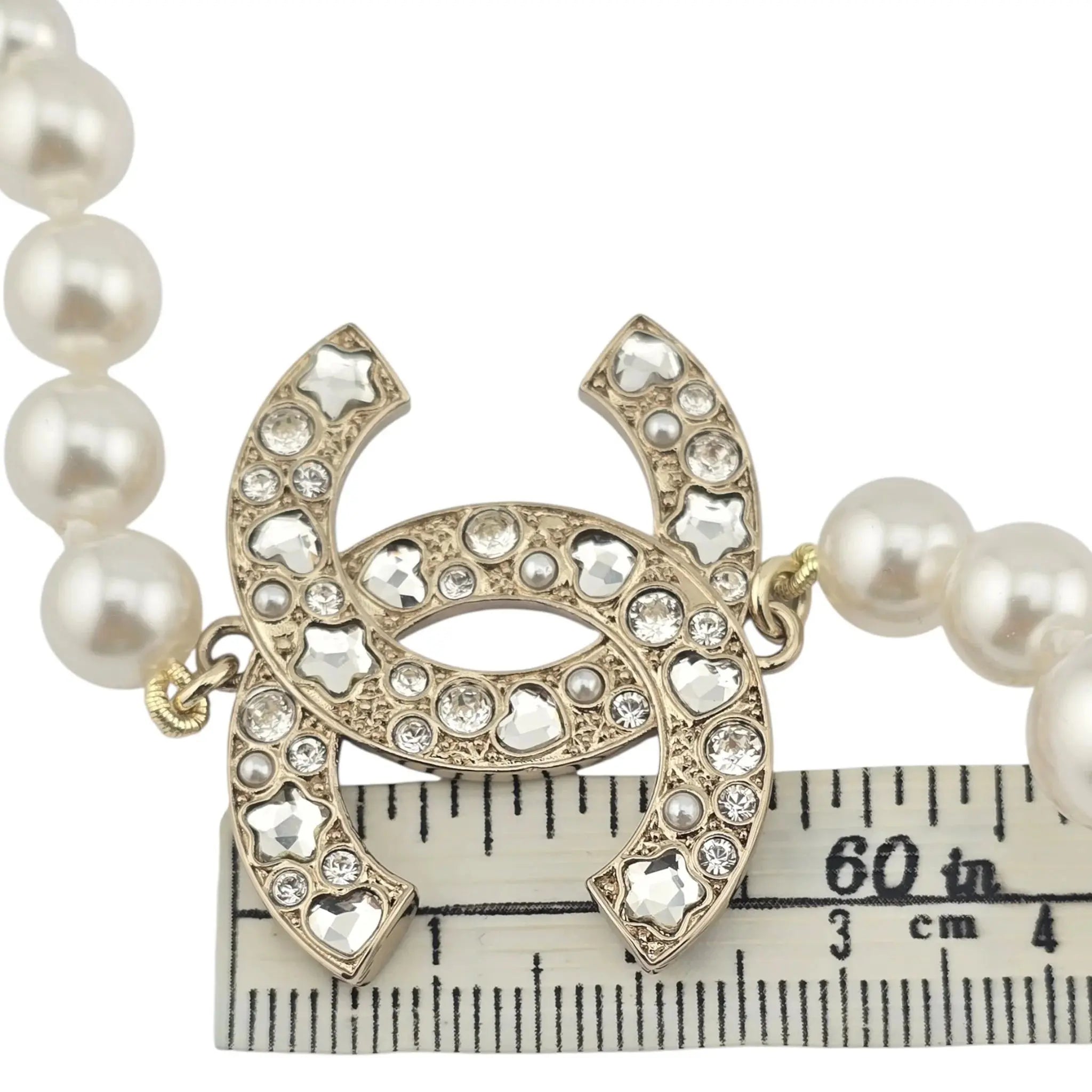 Chanel CC Faux Pearl Gold Necklace 2025 CHANEL