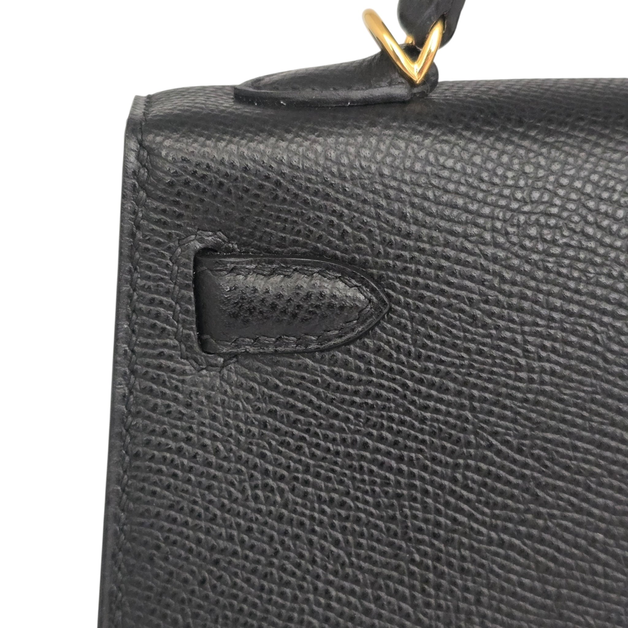 Hermes Mini Kelly II Epsom Noir Gold Hardware Bag HERMES