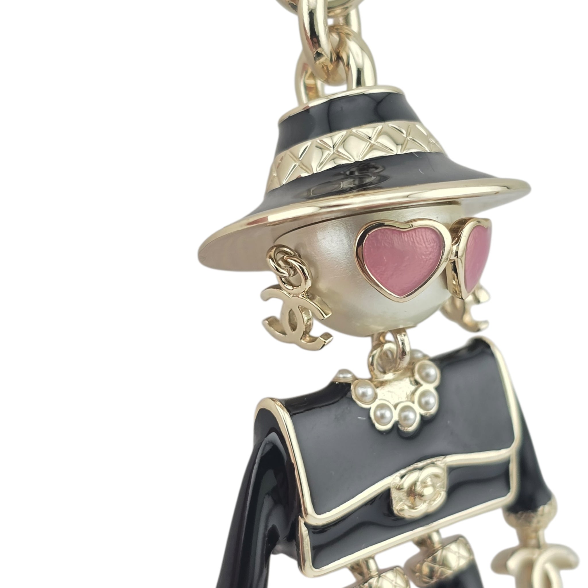 Chanel CC Robot Black Key Ring Bag Charm 25B CHANEL