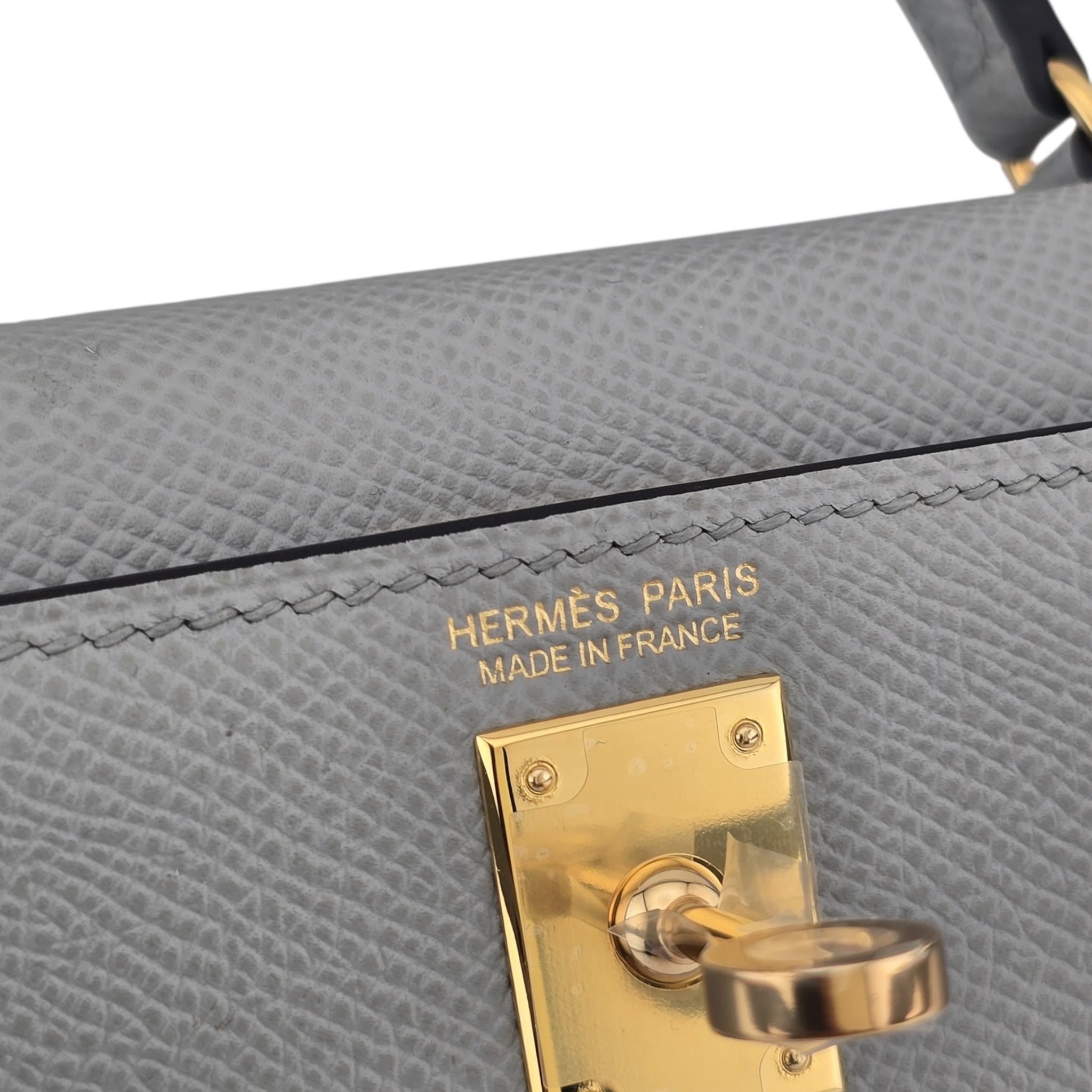 Hermes Mini Kelly II Epsom Bleu Glacier Gold Hardware HERMES