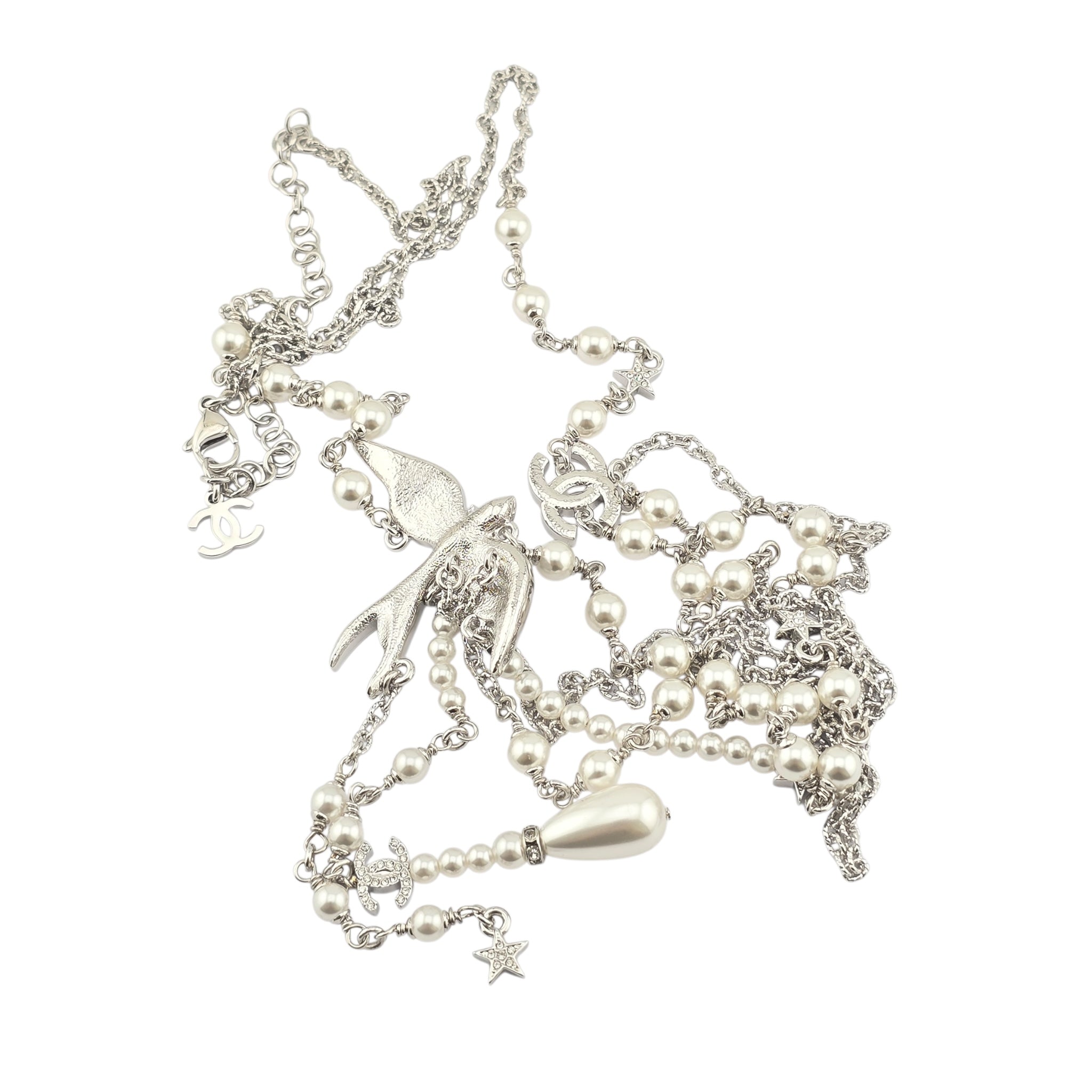Chanel CC Silver Bird Long Belt / Necklace SS25 CHANEL