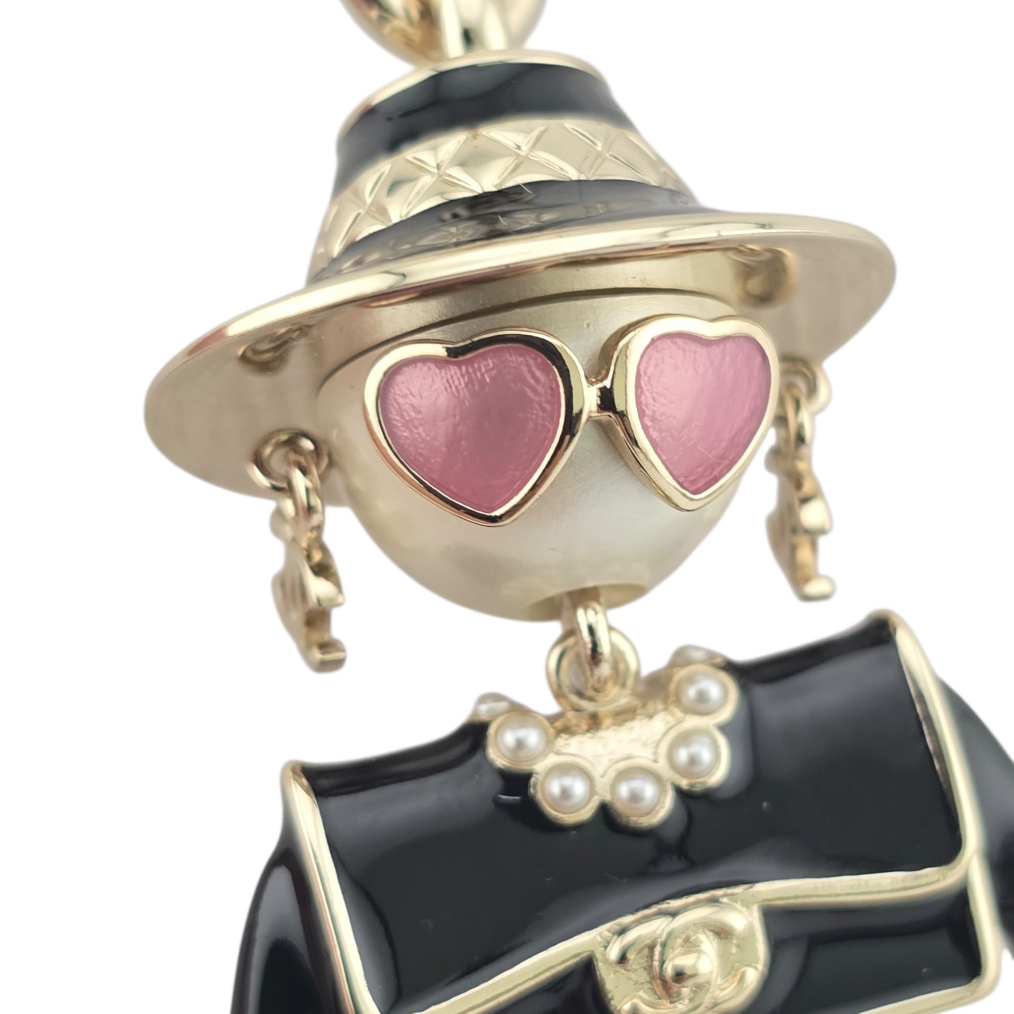 Chanel CC Robot Black Key Ring Bag Charm 25B CHANEL