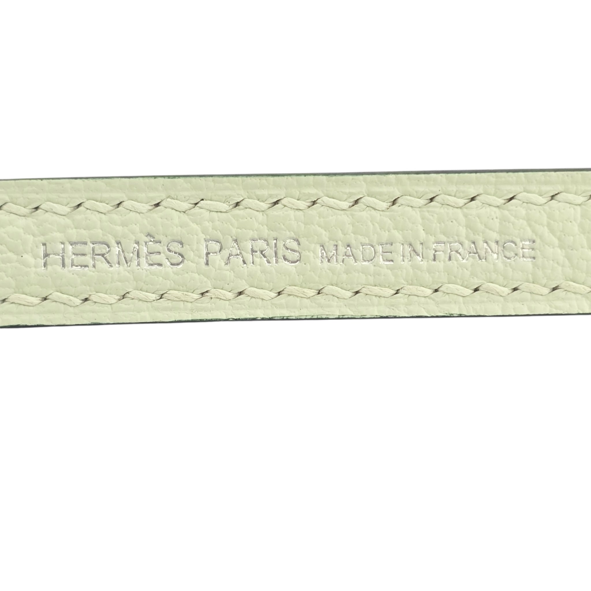 Hermes Mini Kelly II Vert Fizz Chevre Palladium Hardware Bag