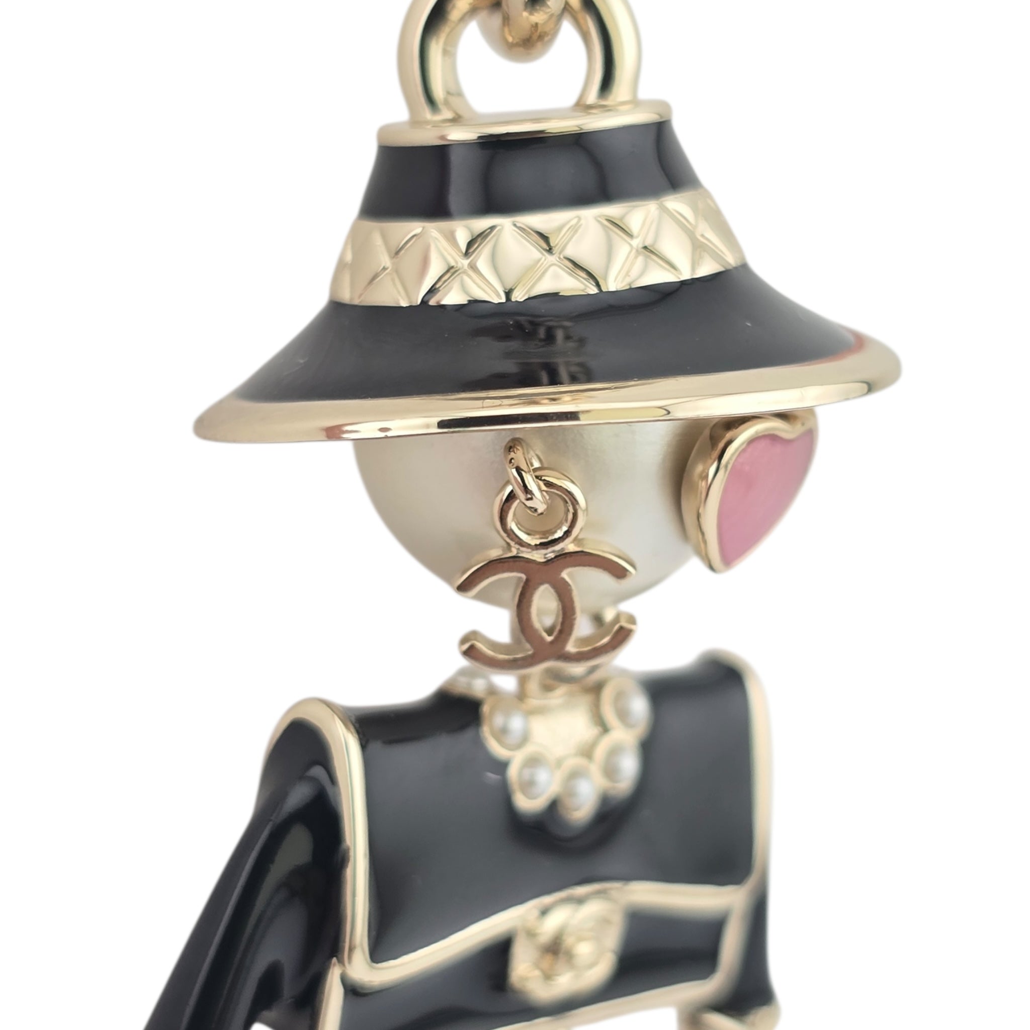 Chanel CC Robot Black Key Ring Bag Charm 25B CHANEL