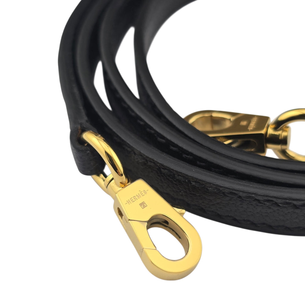 Hermes Mini Kelly II Chèvre Noir Gold Hardware HERMES