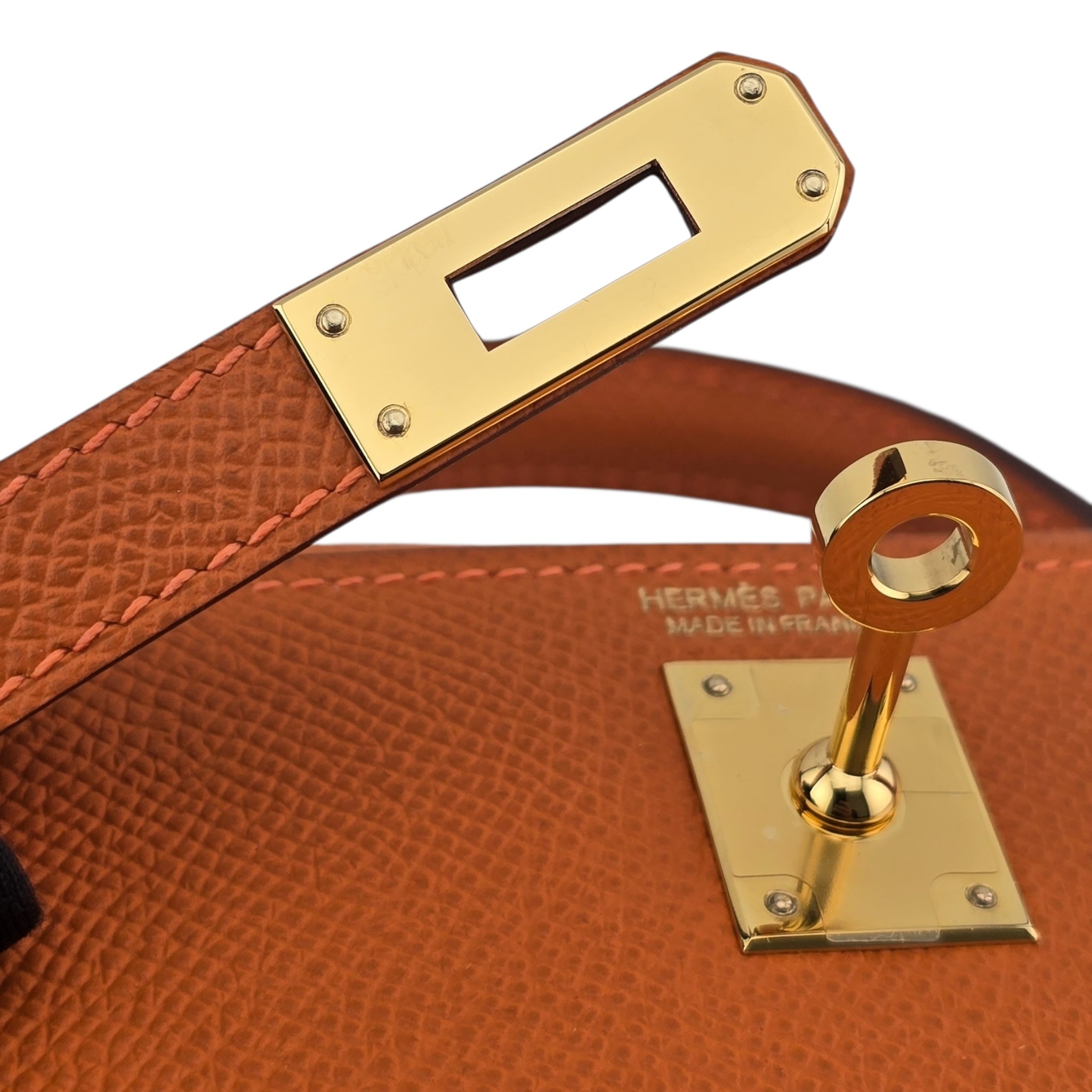 Hermes Mini Kelly II Epsom Orange Gold Hardware Bag HERMES