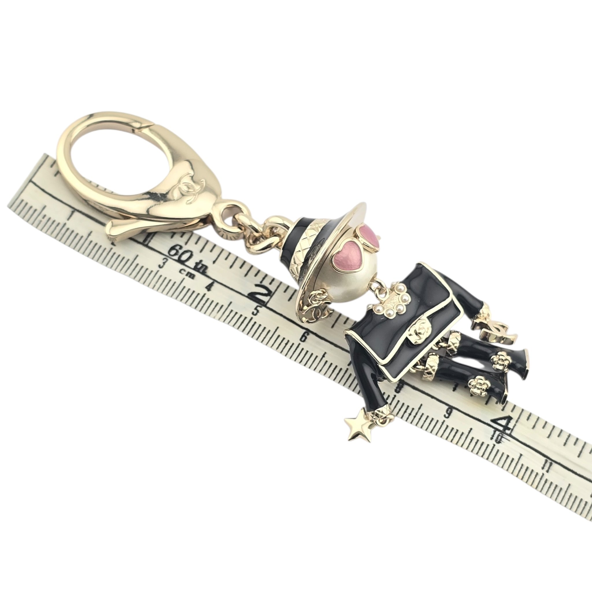 Chanel CC Robot Black Key Ring Bag Charm 25B CHANEL