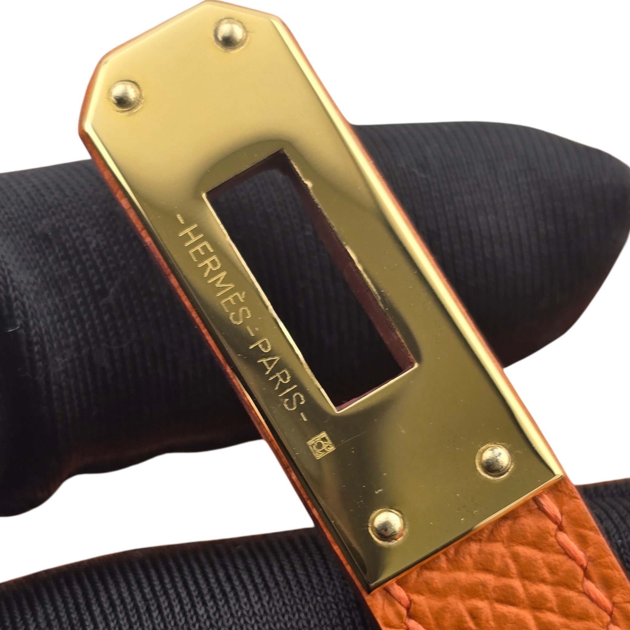 Hermes Mini Kelly II Epsom Orange Gold Hardware Bag HERMES