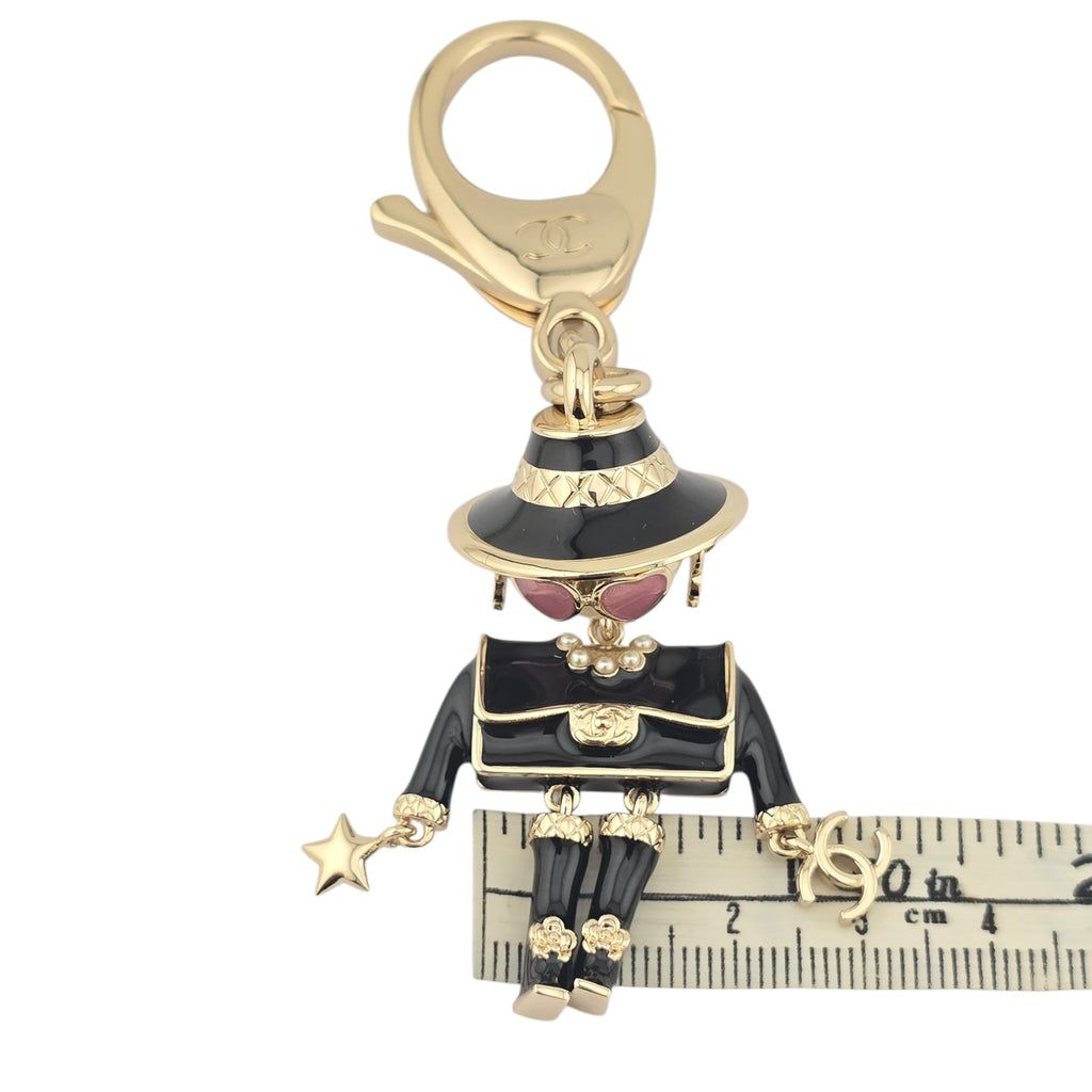 Chanel CC Robot Black Key Ring Bag Charm 25B CHANEL