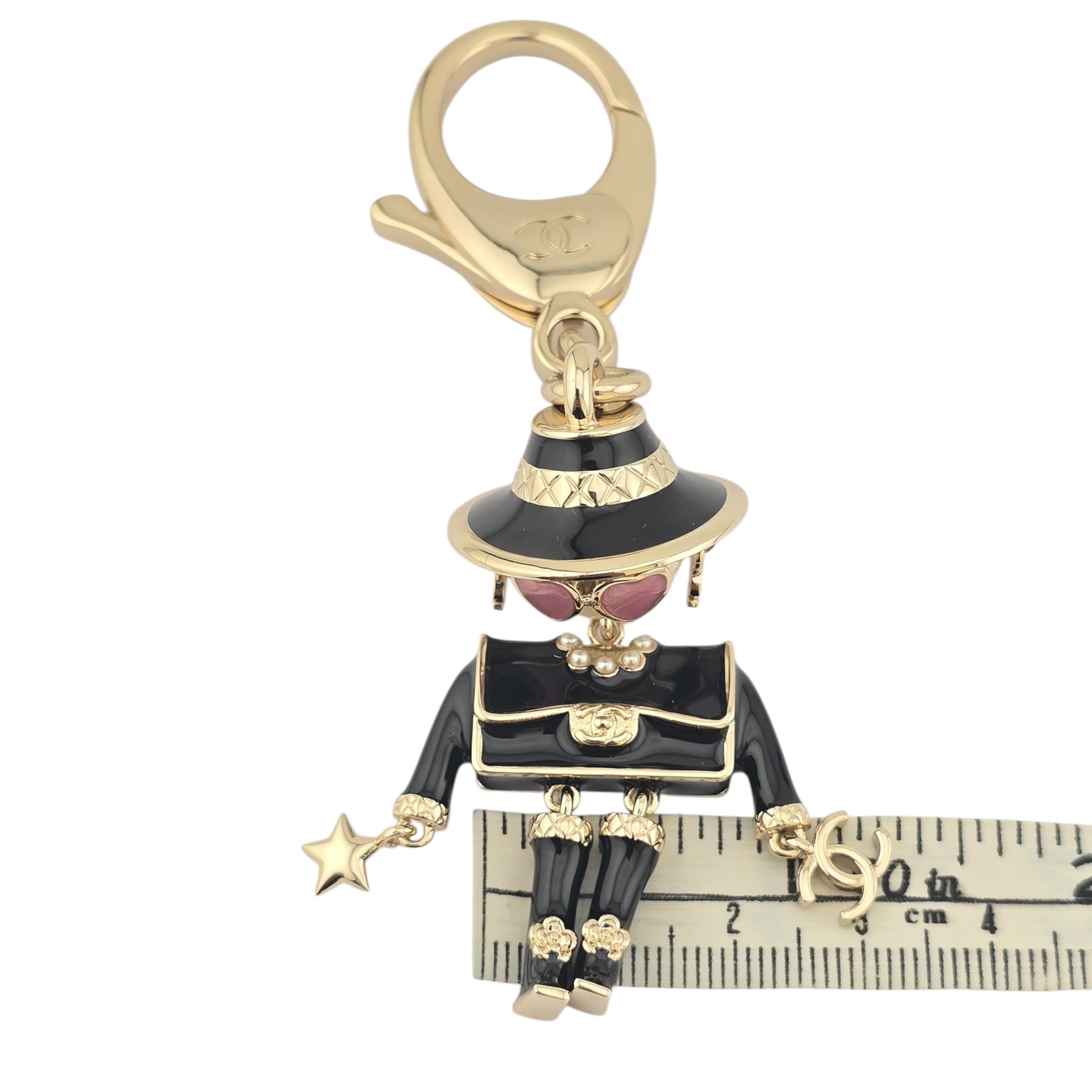 Chanel CC Robot Black Key Ring Bag Charm 25B CHANEL