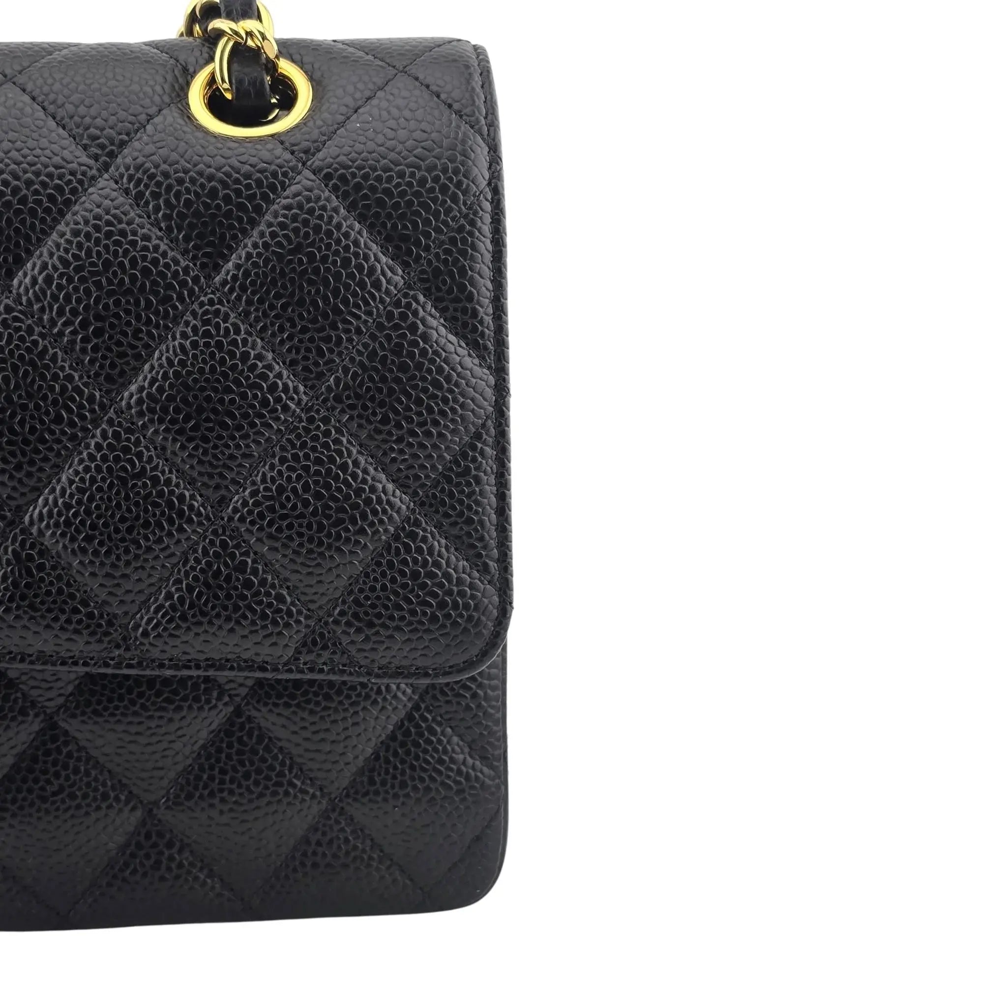 Chanel Medium Classic Flap Caviar Black Gold Hardware CHANEL