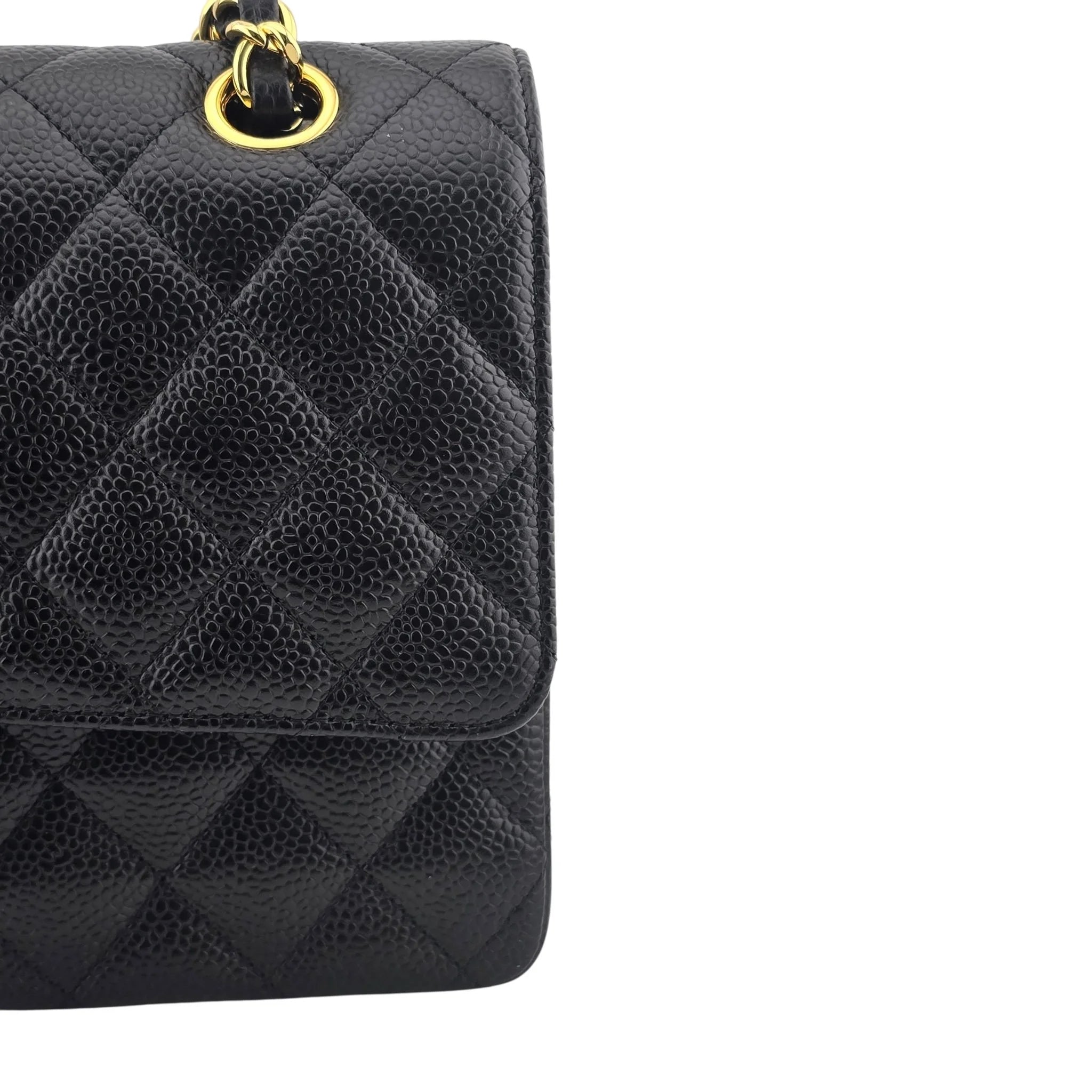 Chanel Medium Classic Flap Caviar Black Gold Hardware CHANEL