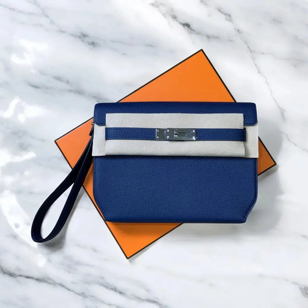 Hermès Kelly Depeches 25 Bleu Saphir Togo PHW HERMES
