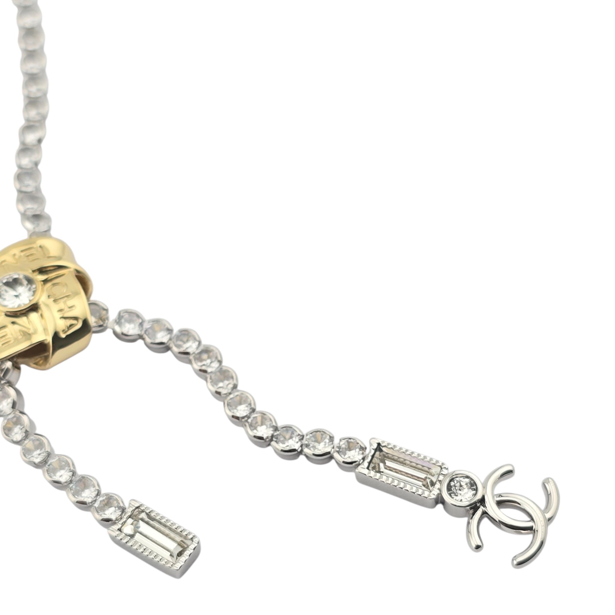 Chanel CC Crystal Silver Gold Necklace 2025 CHANEL