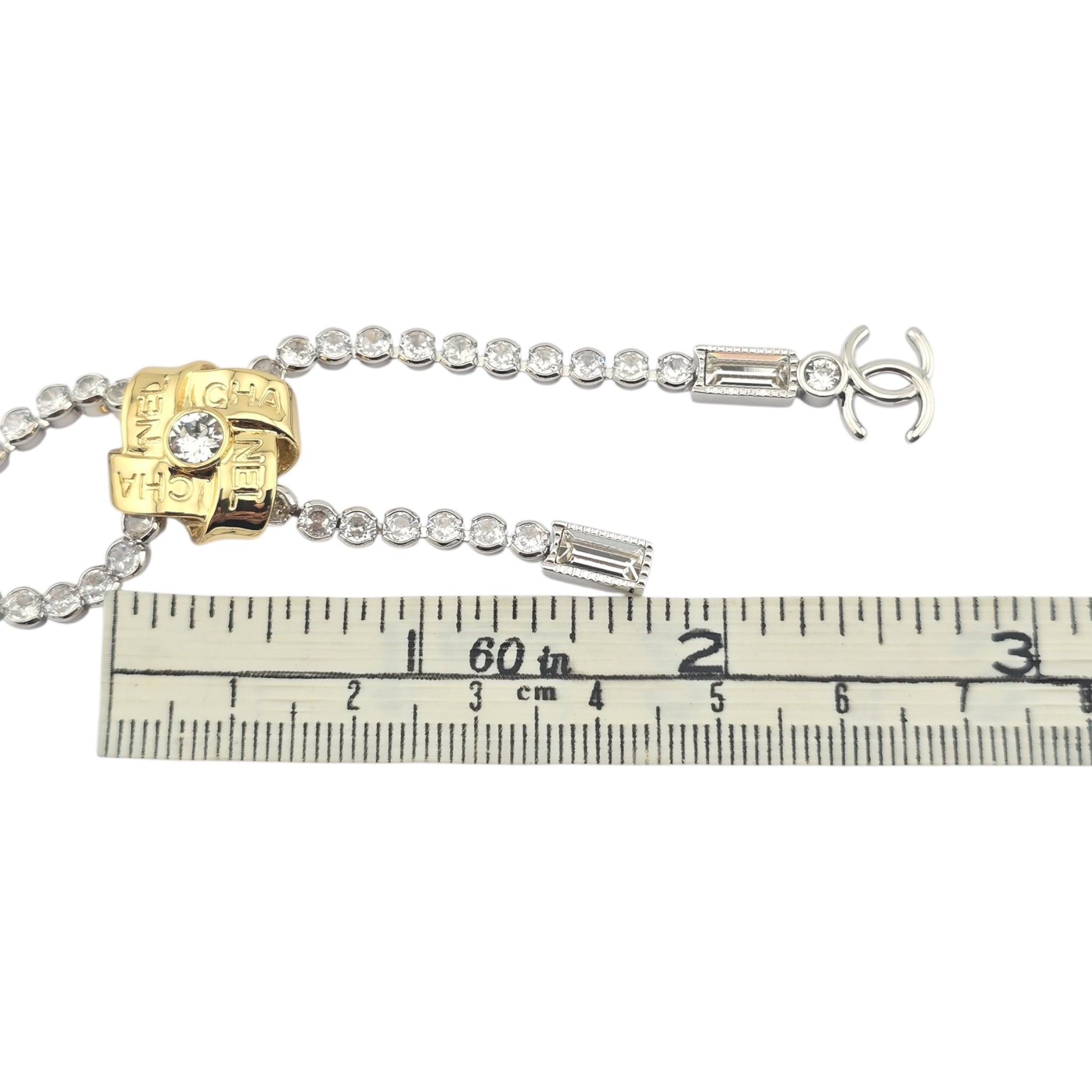 Chanel CC Crystal Silver Gold Necklace 2025 CHANEL