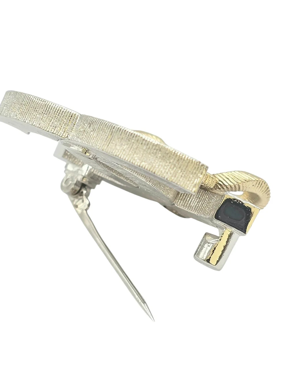 Chanel CC Gold/Silver Bow Crystal Brooch 2024 CHANEL