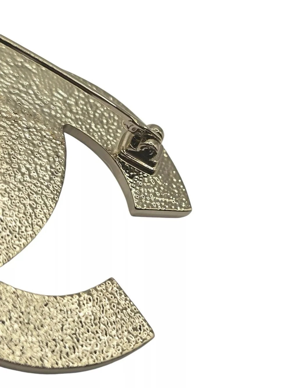 Chanel CC Gold/White Enamel Engraved Brooch 2024 CHANEL