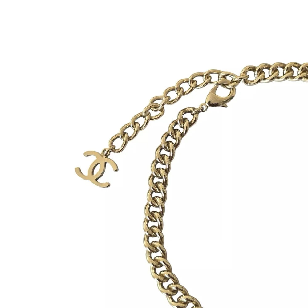 Chanel Letters B22 A Necklace Choker Black/White CHANEL
