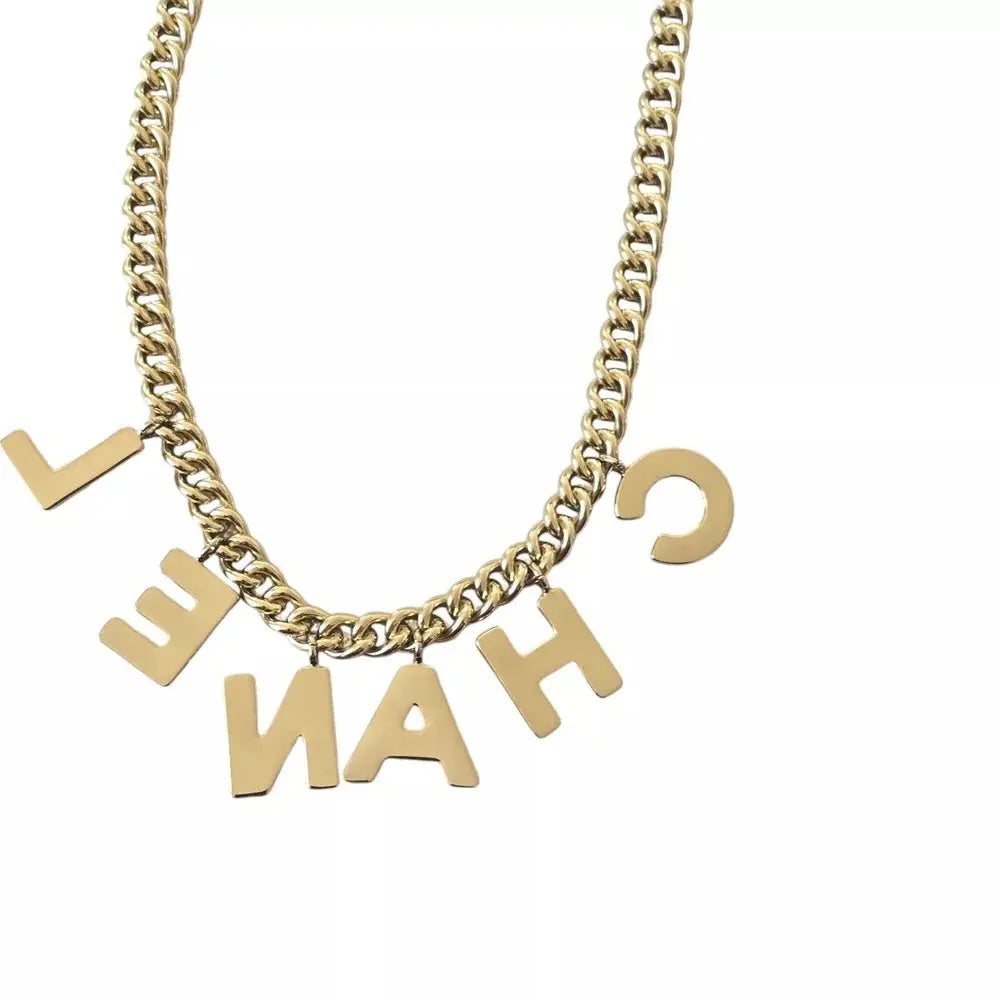 Chanel Letters B22 A Necklace Choker Black/White CHANEL