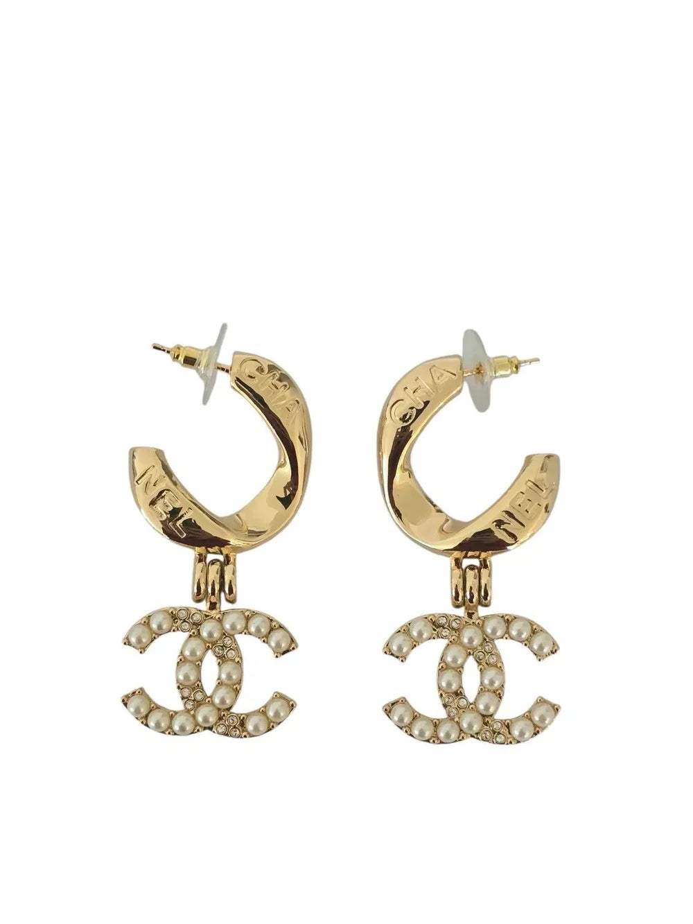 Chanel CC Drop Faux Pearl Crystals Earrings 2024 CHANEL
